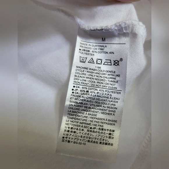 Banana Republic White Short Sleeve Rainbow Logo‎ Casual Summer Tee Size M - Picture 4 of 5